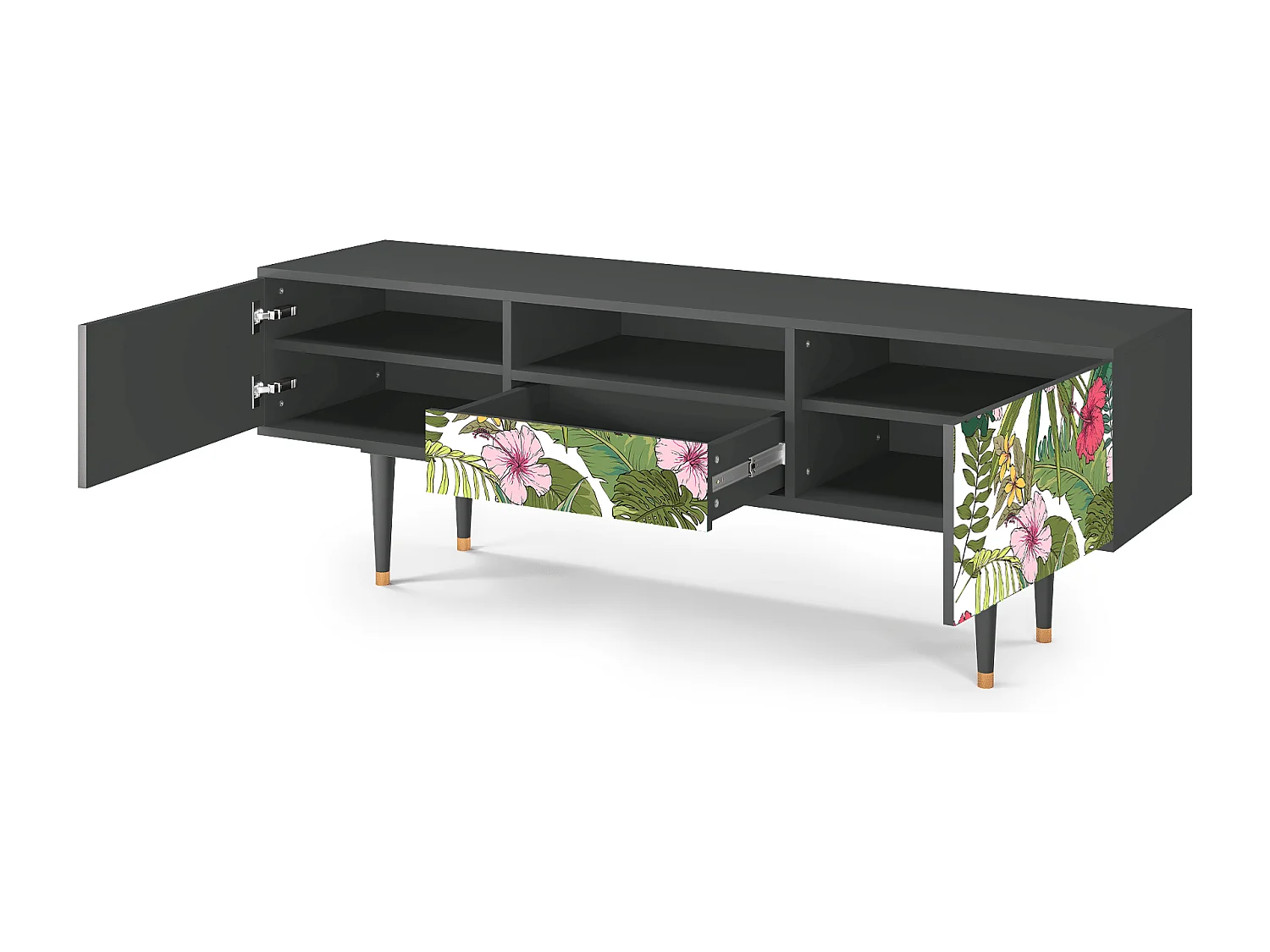 Meuble TV - 170х59х41 cm - T6 - Verdant Tropics, Anthracite