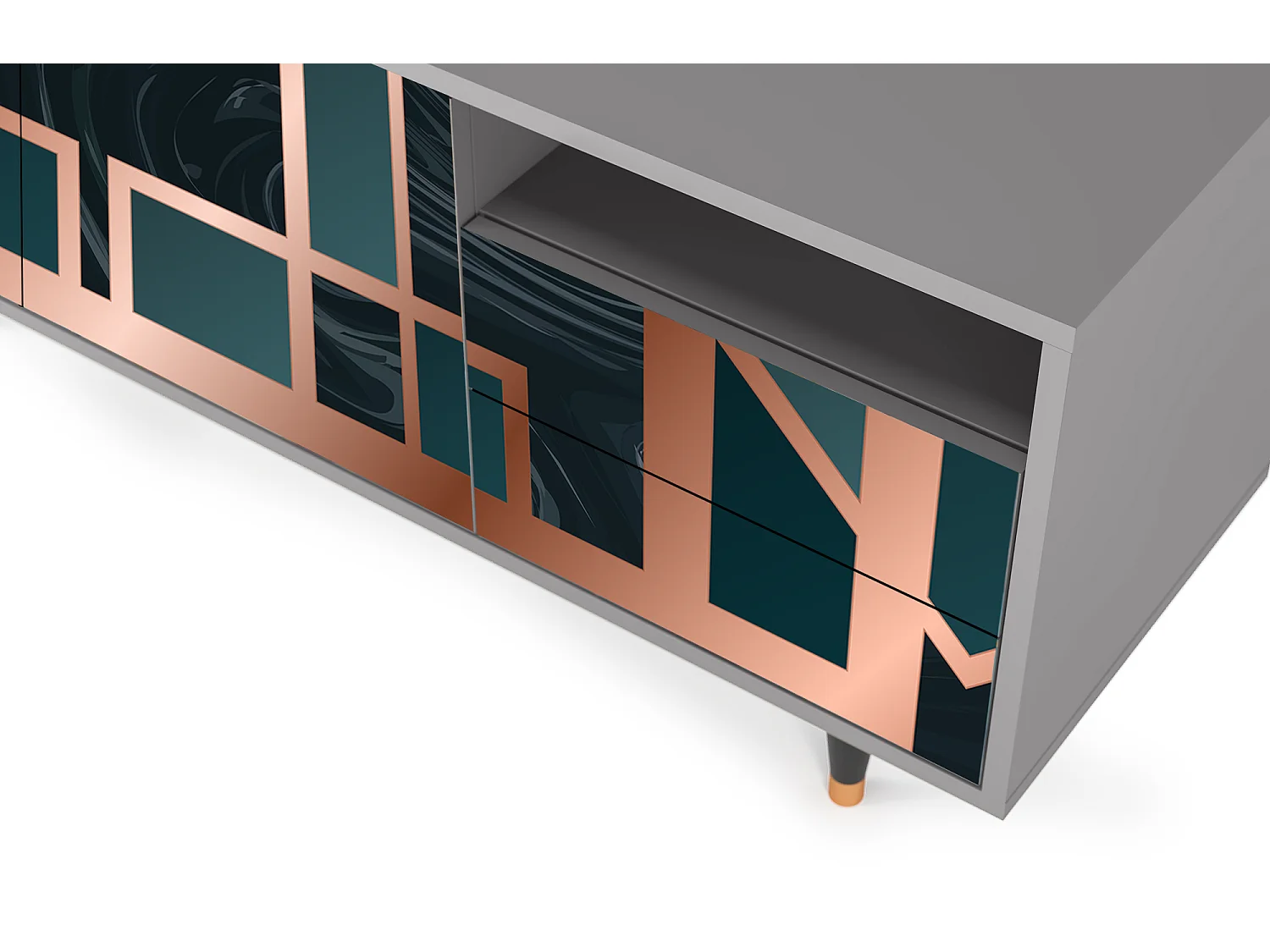 Szafka RTV - 125х56х41 cm - T7 - Emerald Metro, Szary