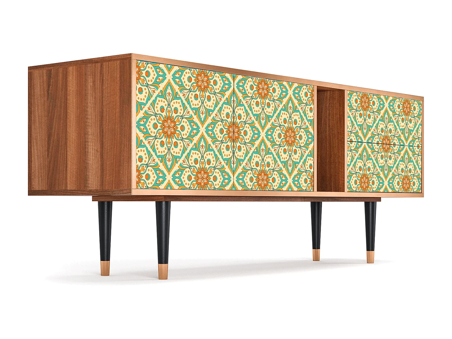 Mobile TV - 170х69х48 cm - T1 - Hindu Daisy, Noce