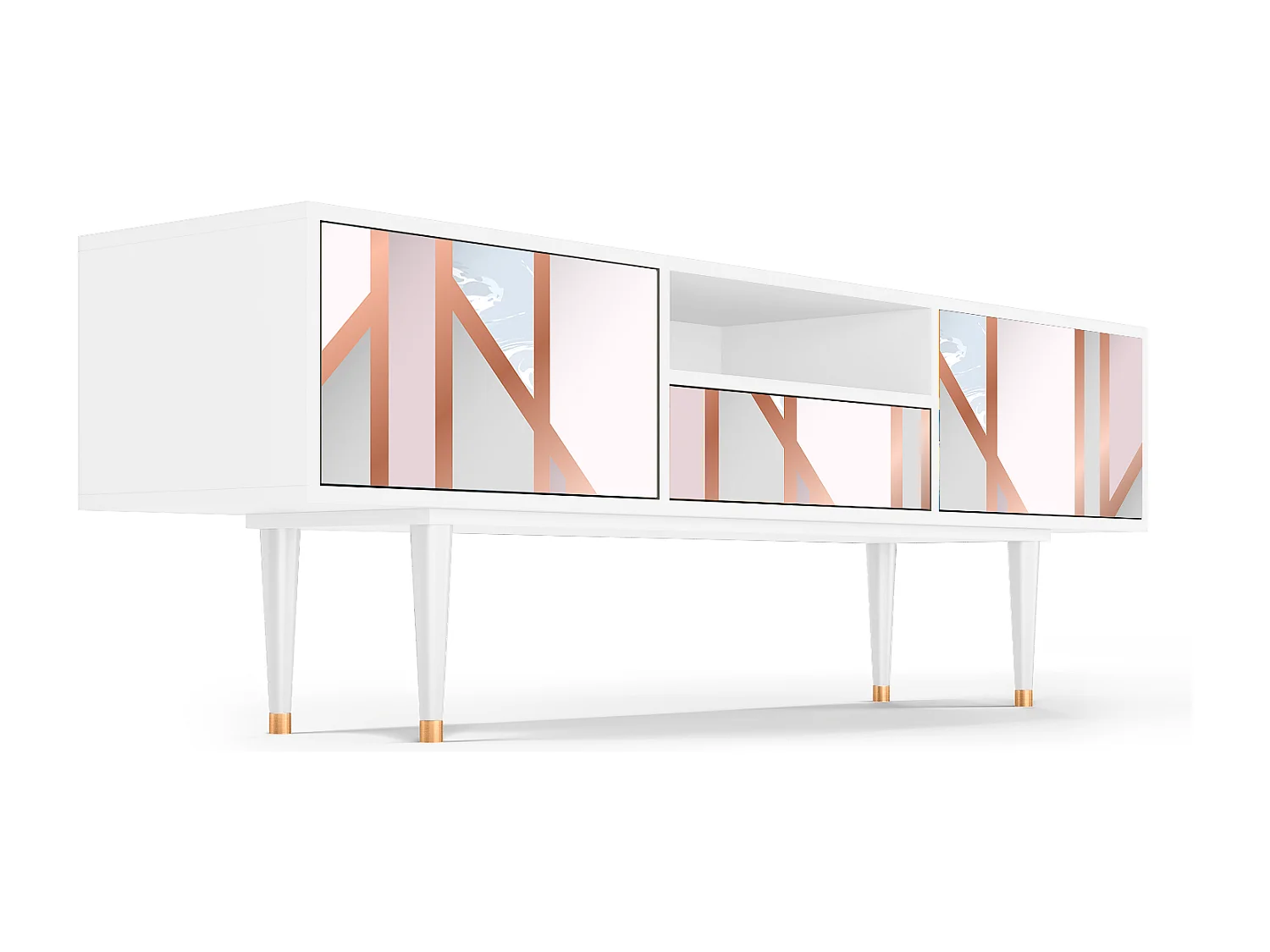 Szafka RTV - 170х59х41 cm - T6 - Champagne Story, Biały