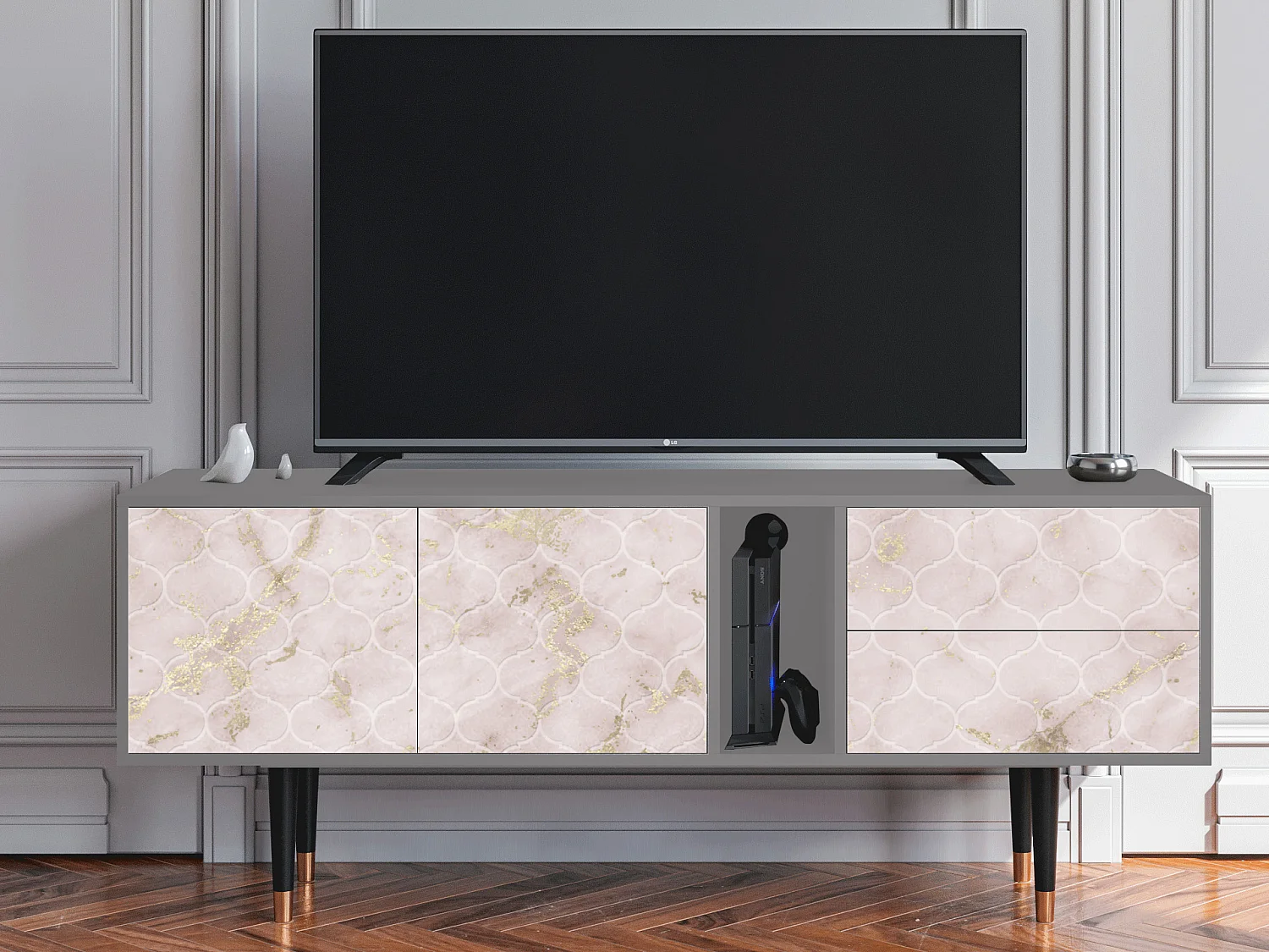 TV-Möbel - 170х69х48 cm - T1 - Dirty Roses, Grau