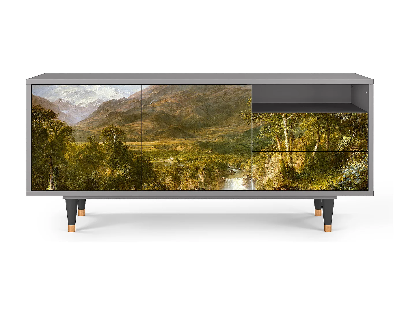 Meuble TV - 125х56х41 cm - T7 - The Heart of the Andes , Gris