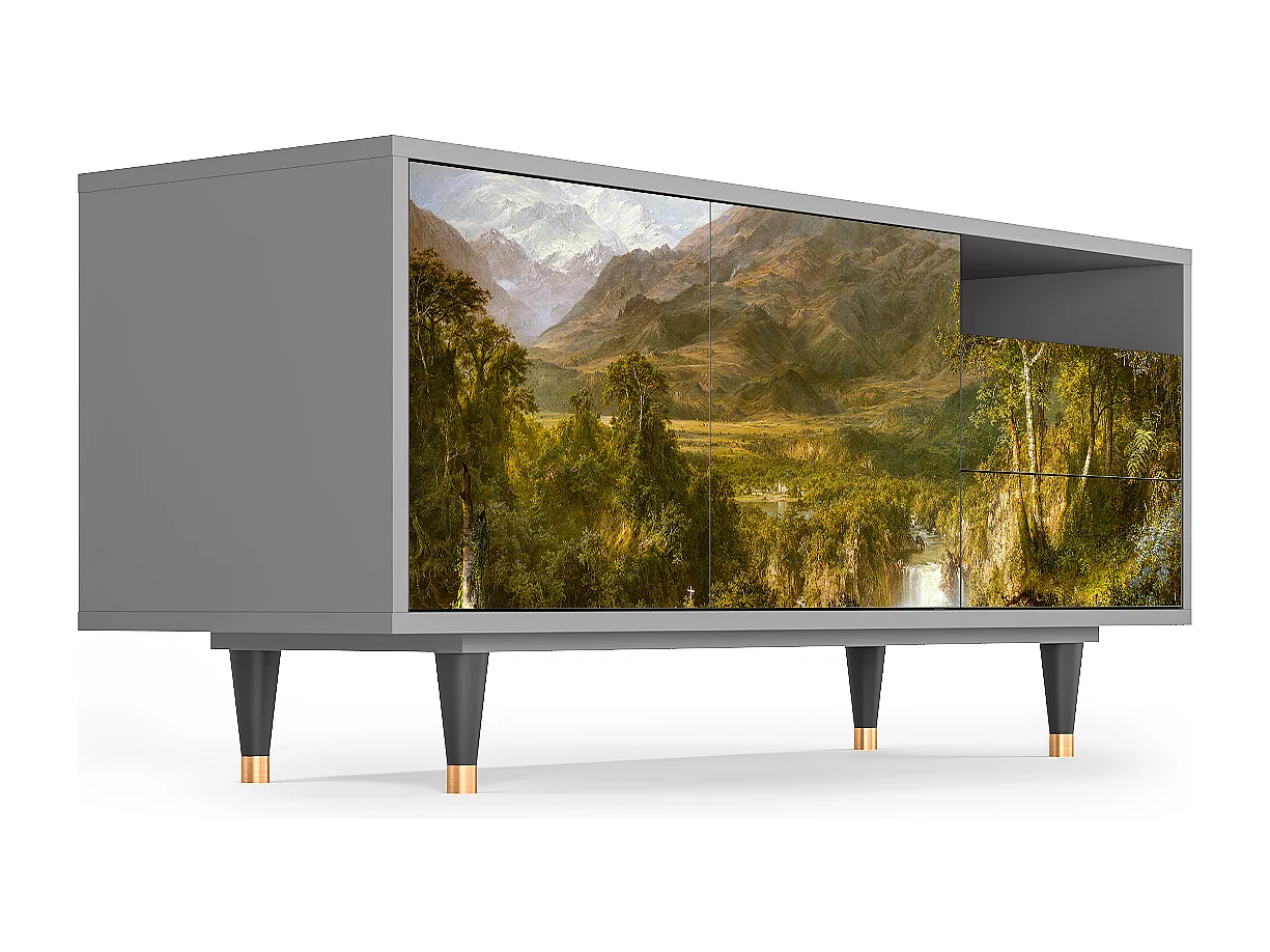 Meuble TV - 125х56х41 cm - T7 - The Heart of the Andes , Gris