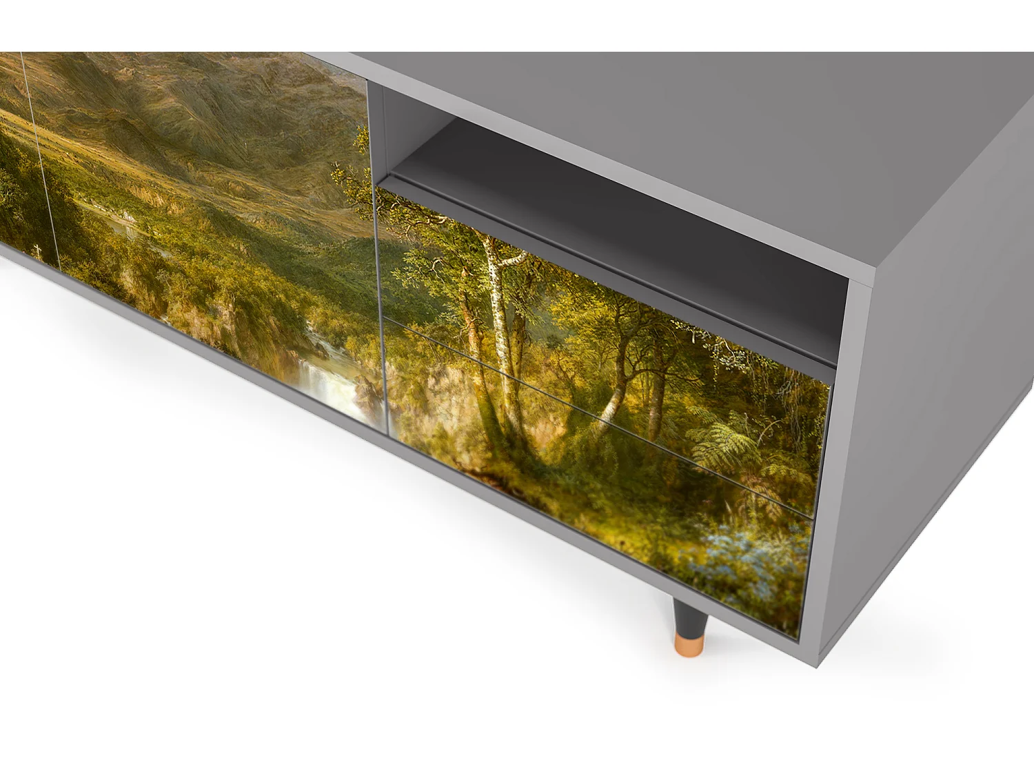 Meuble TV - 125х56х41 cm - T7 - The Heart of the Andes , Gris