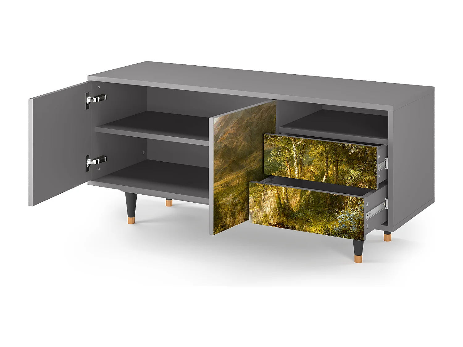 Meuble TV - 125х56х41 cm - T7 - The Heart of the Andes , Gris