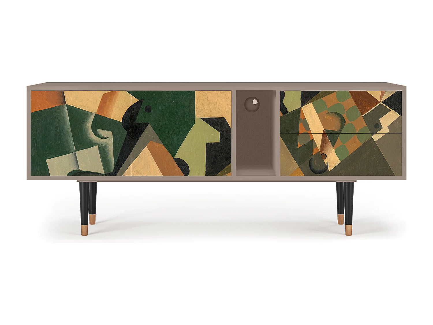 TV-meubel - 170х69х48 cm - T1 - Glass and Checkerboard, Latte