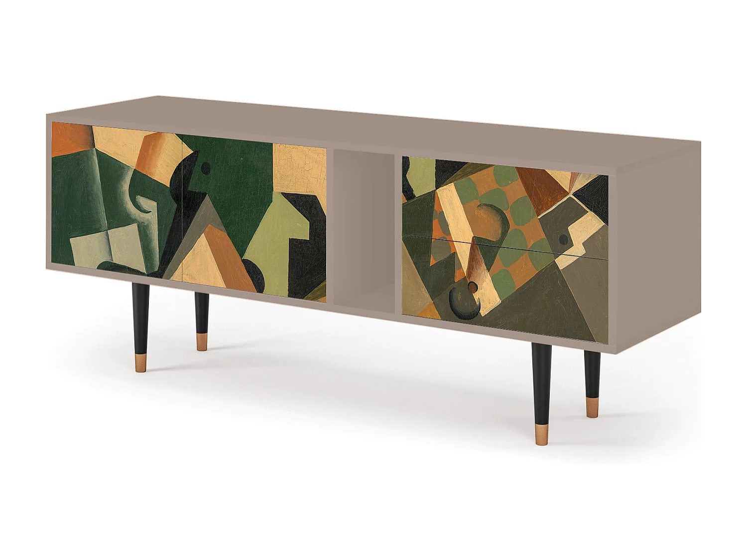 TV-meubel - 170х69х48 cm - T1 - Glass and Checkerboard, Latte