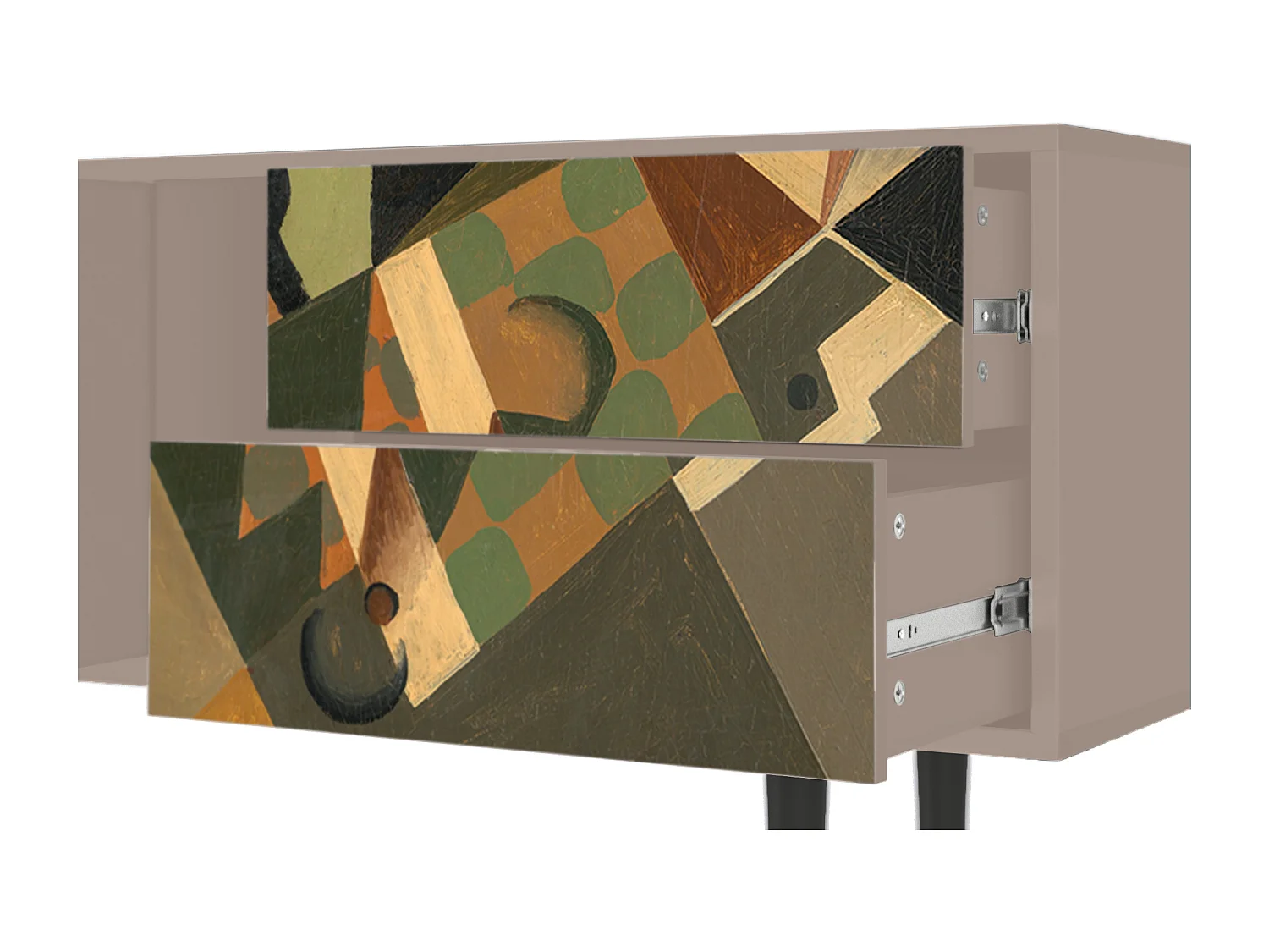 TV-meubel - 170х69х48 cm - T1 - Glass and Checkerboard, Latte