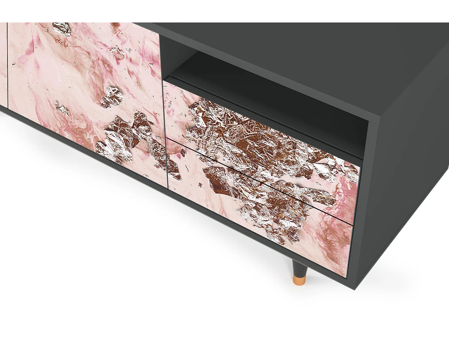 Meuble TV - 125х56х41 cm - T7 - Cotton Candy, Anthracite