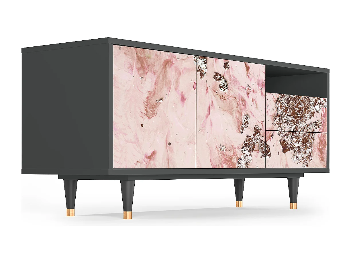 Mueble de TV - 125х56х41 cm - T7 - Cotton Candy, Antracite