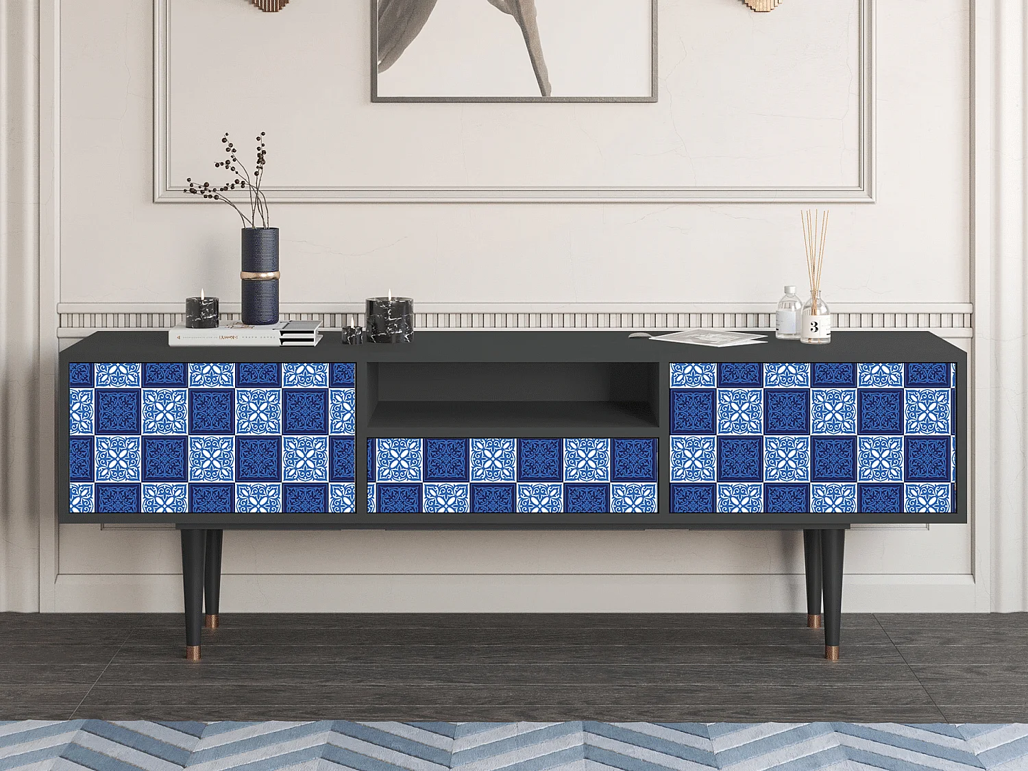 Meuble TV - 170х59х41 cm - T6 - Light Path, Anthracite