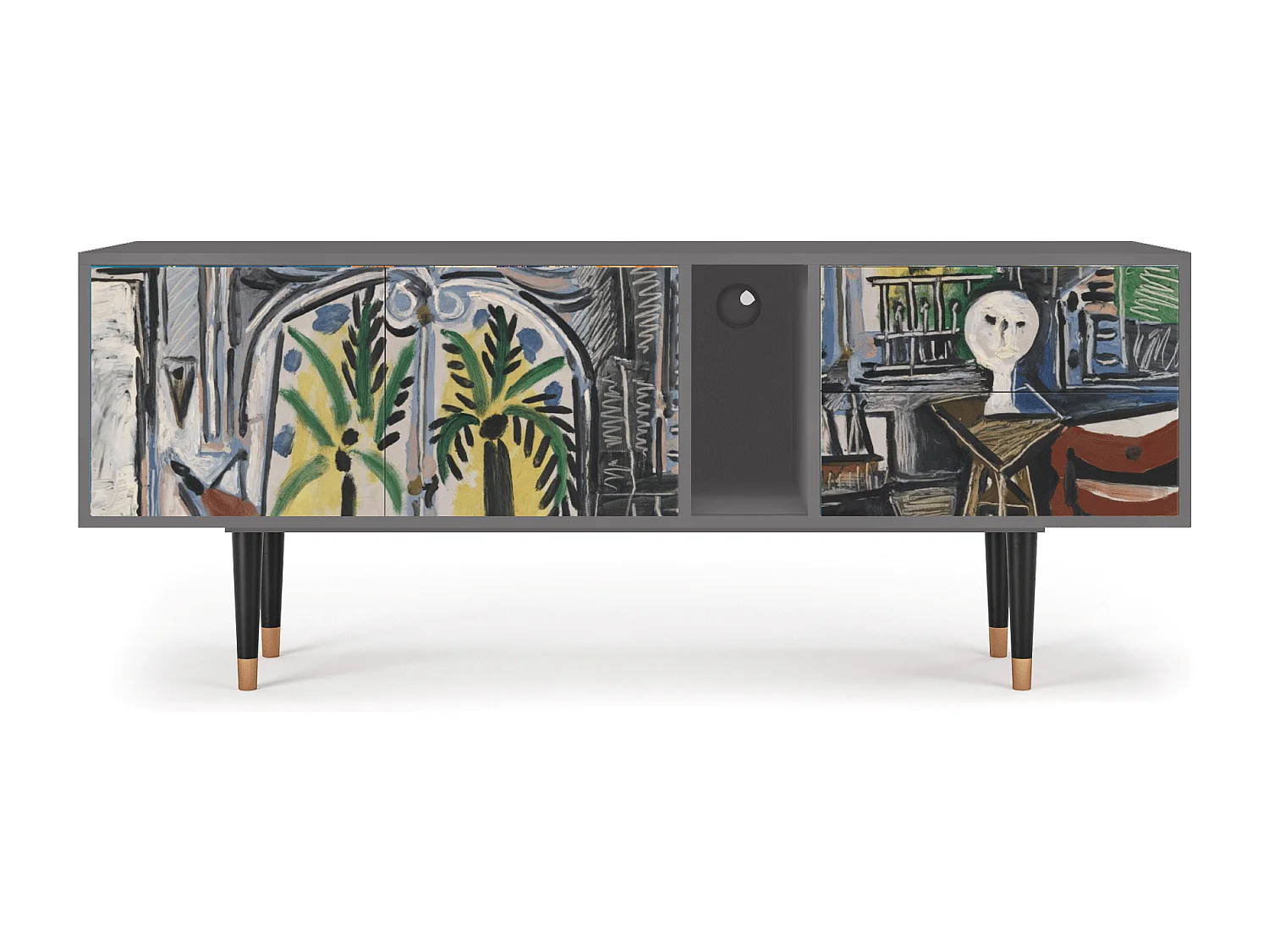 Szafka RTV - 170х69х48 cm - T1 - The Studio , Szary