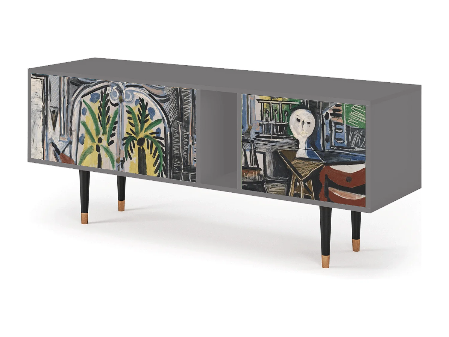 Szafka RTV - 170х69х48 cm - T1 - The Studio , Szary