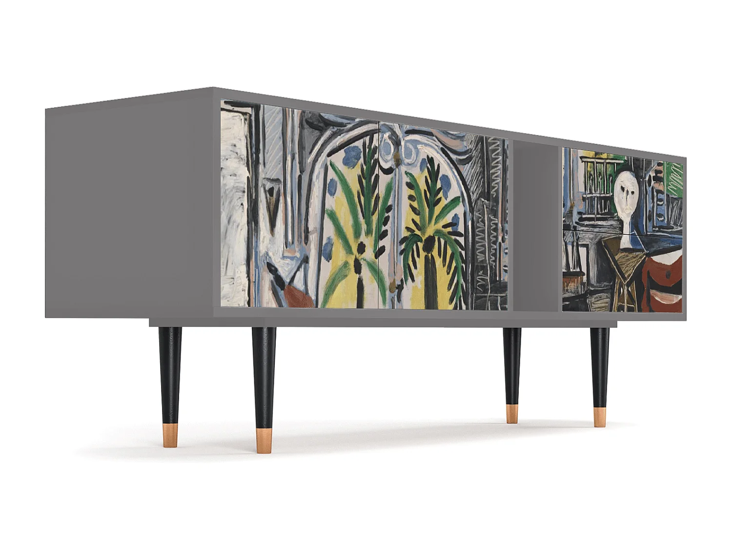 Szafka RTV - 170х69х48 cm - T1 - The Studio , Szary