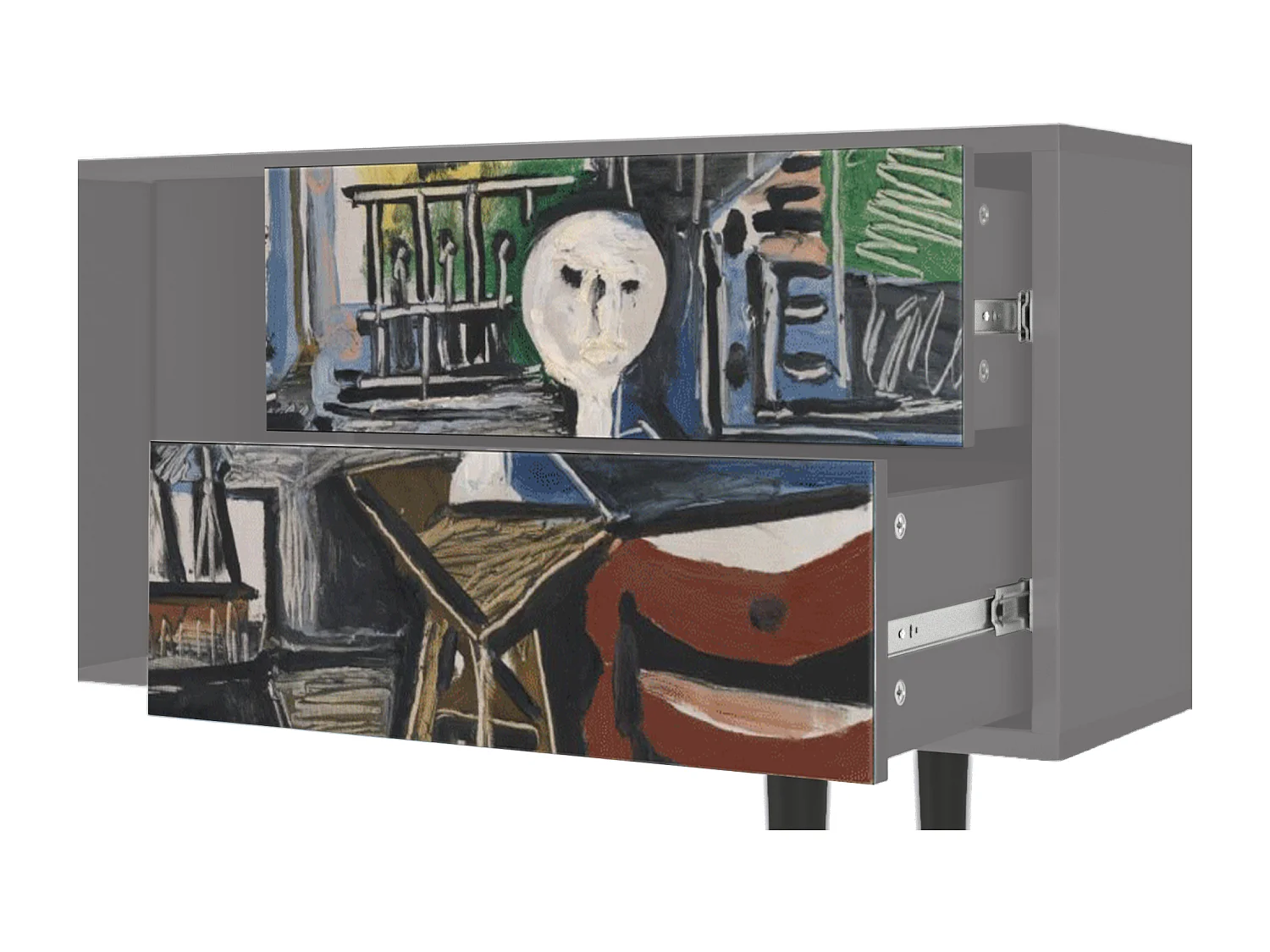 Szafka RTV - 170х69х48 cm - T1 - The Studio , Szary