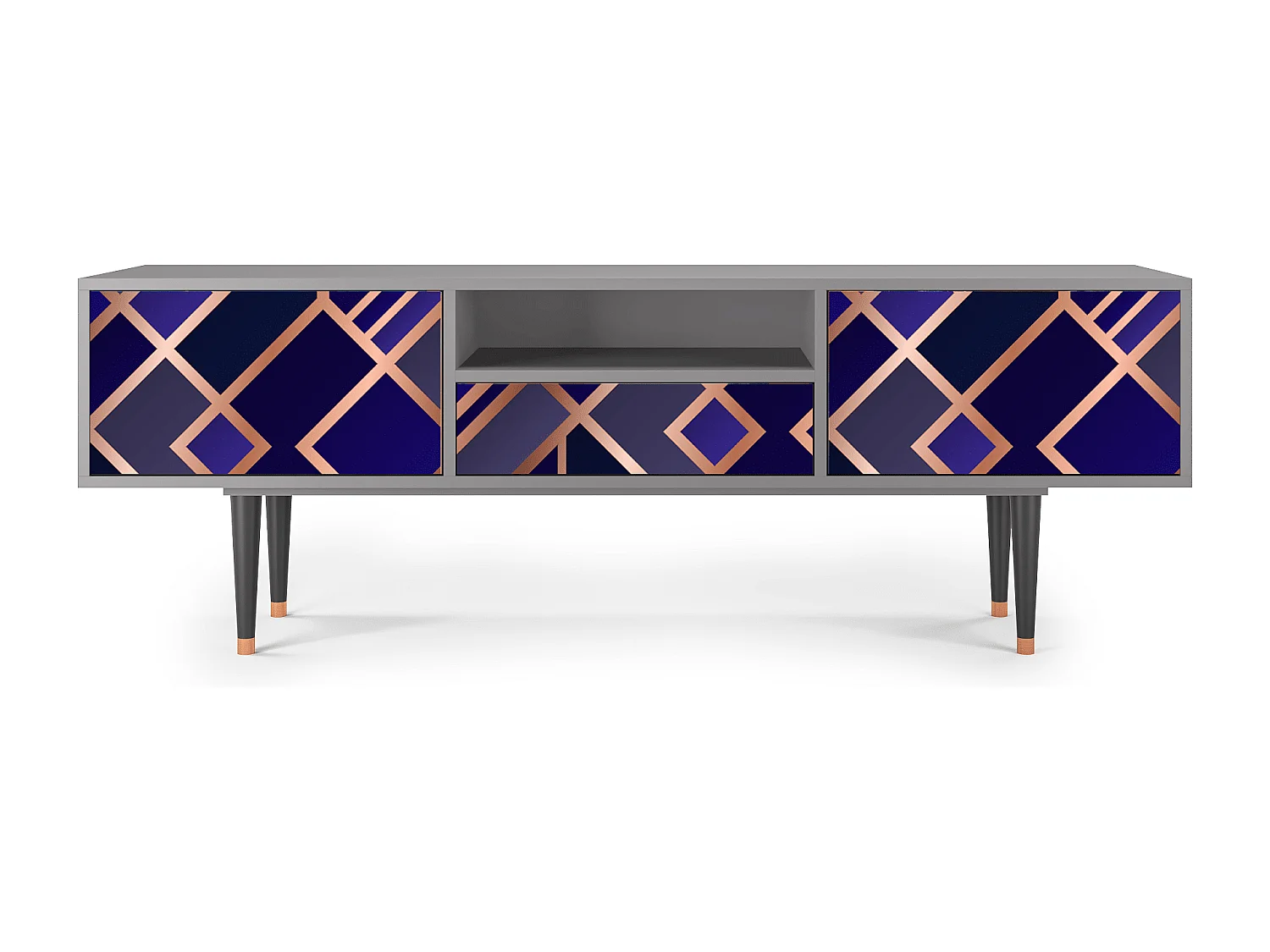 Meuble TV - 170х59х41 cm - T6 - Aquamarine Getsby, Gris