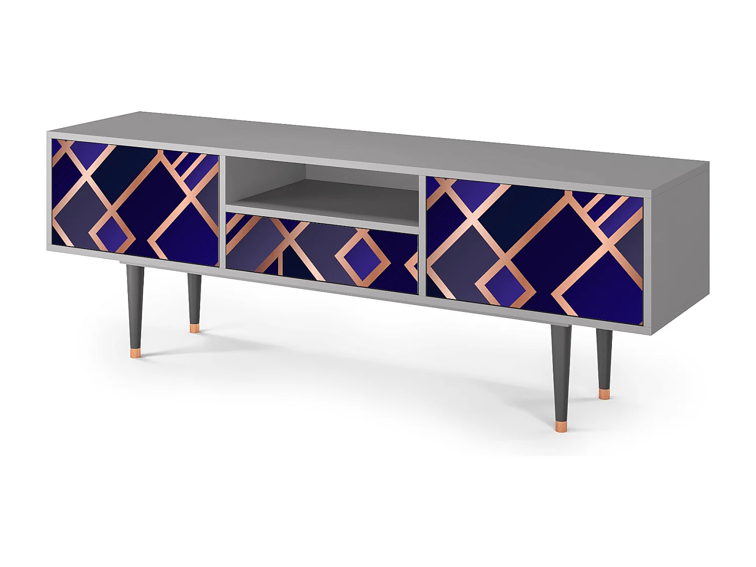 Meuble TV - 170х59х41 cm - T6 - Aquamarine Getsby, Gris