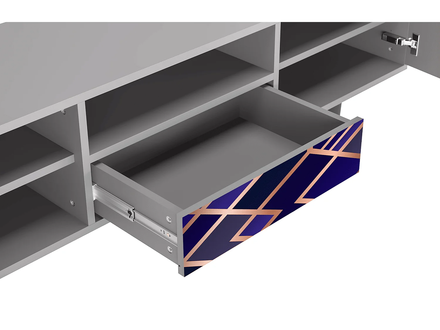 Mobile TV - 170х59х41 cm - T6 - Aquamarine Getsby, Grigio