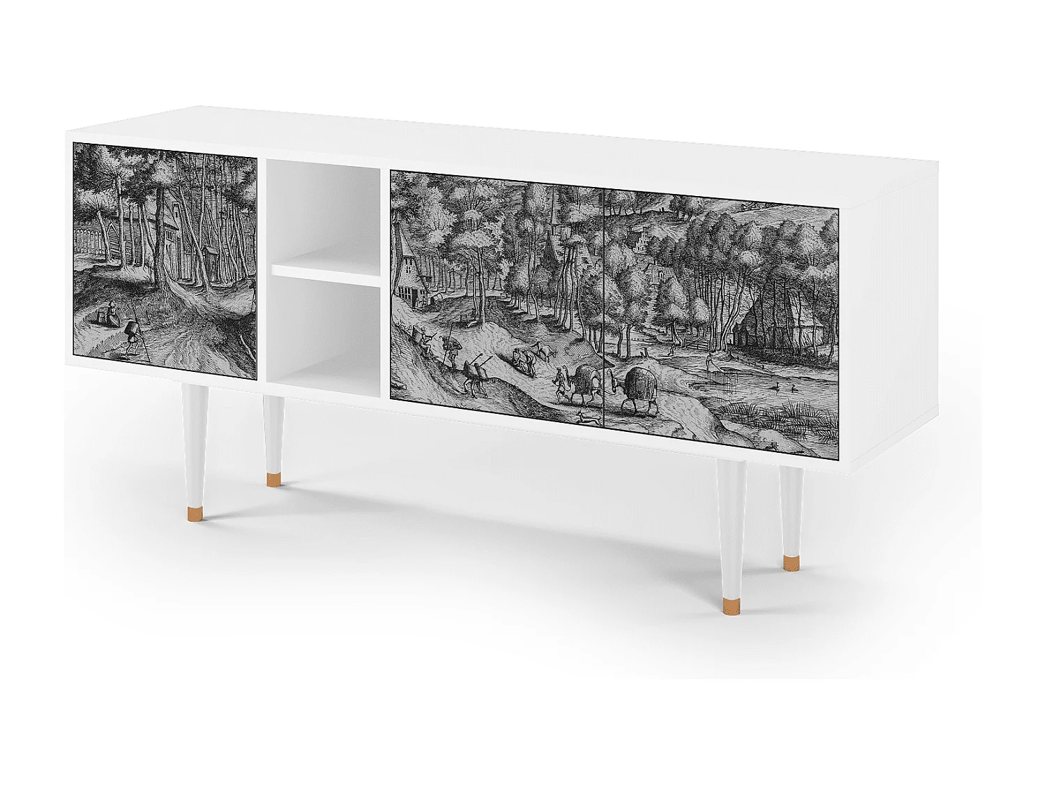 Szafka RTV - 150х69х41 cm - T5 - Rusticorum, Biały