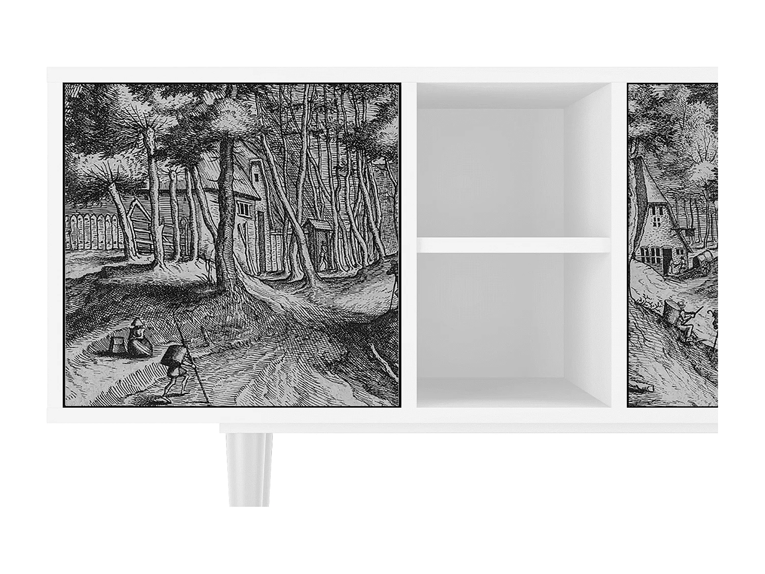 Szafka RTV - 150х69х41 cm - T5 - Rusticorum, Biały