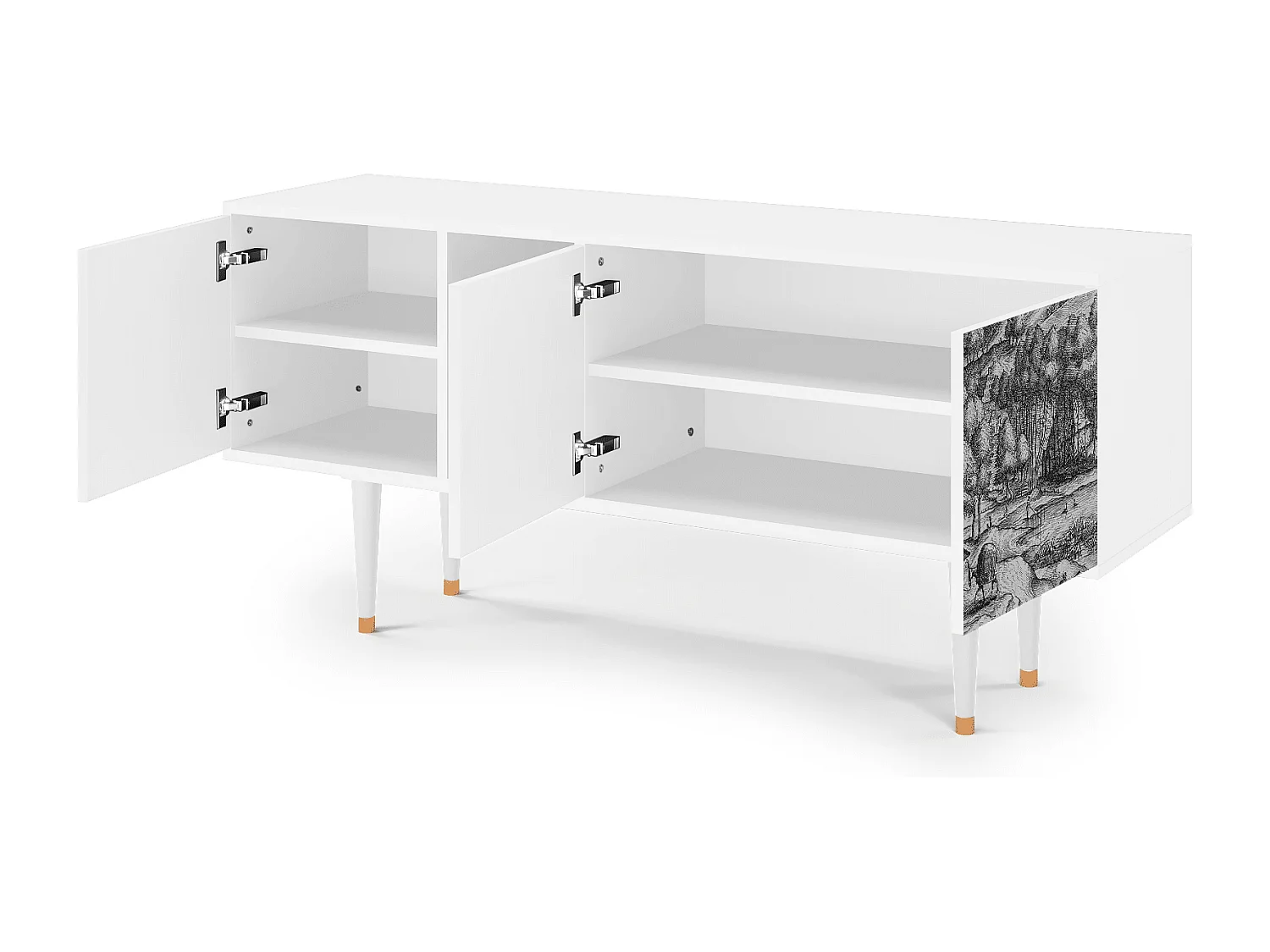 Szafka RTV - 150х69х41 cm - T5 - Rusticorum, Biały