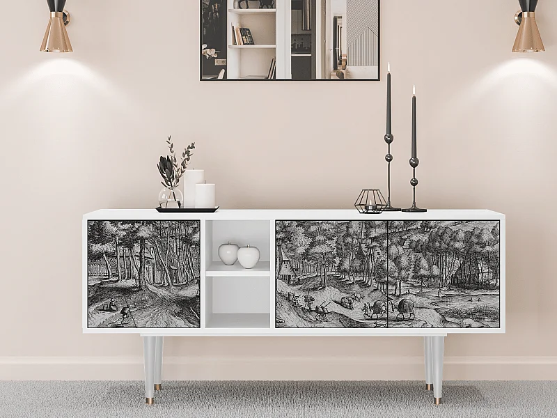 Szafka RTV - 150х69х41 cm - T5 - Rusticorum, Biały