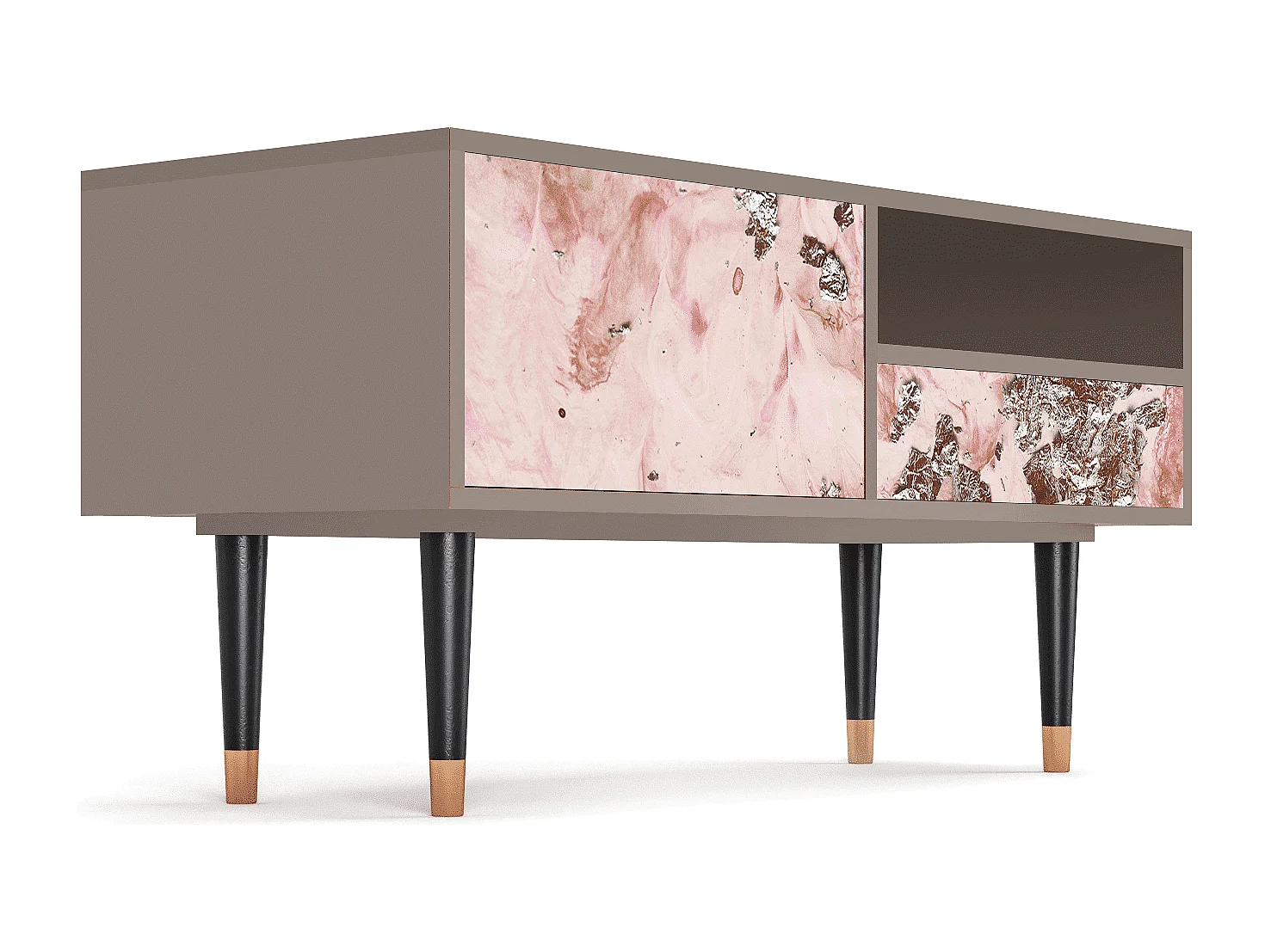 Mueble de TV - 115х59х48 cm - T3 - Cotton Candy, Latte