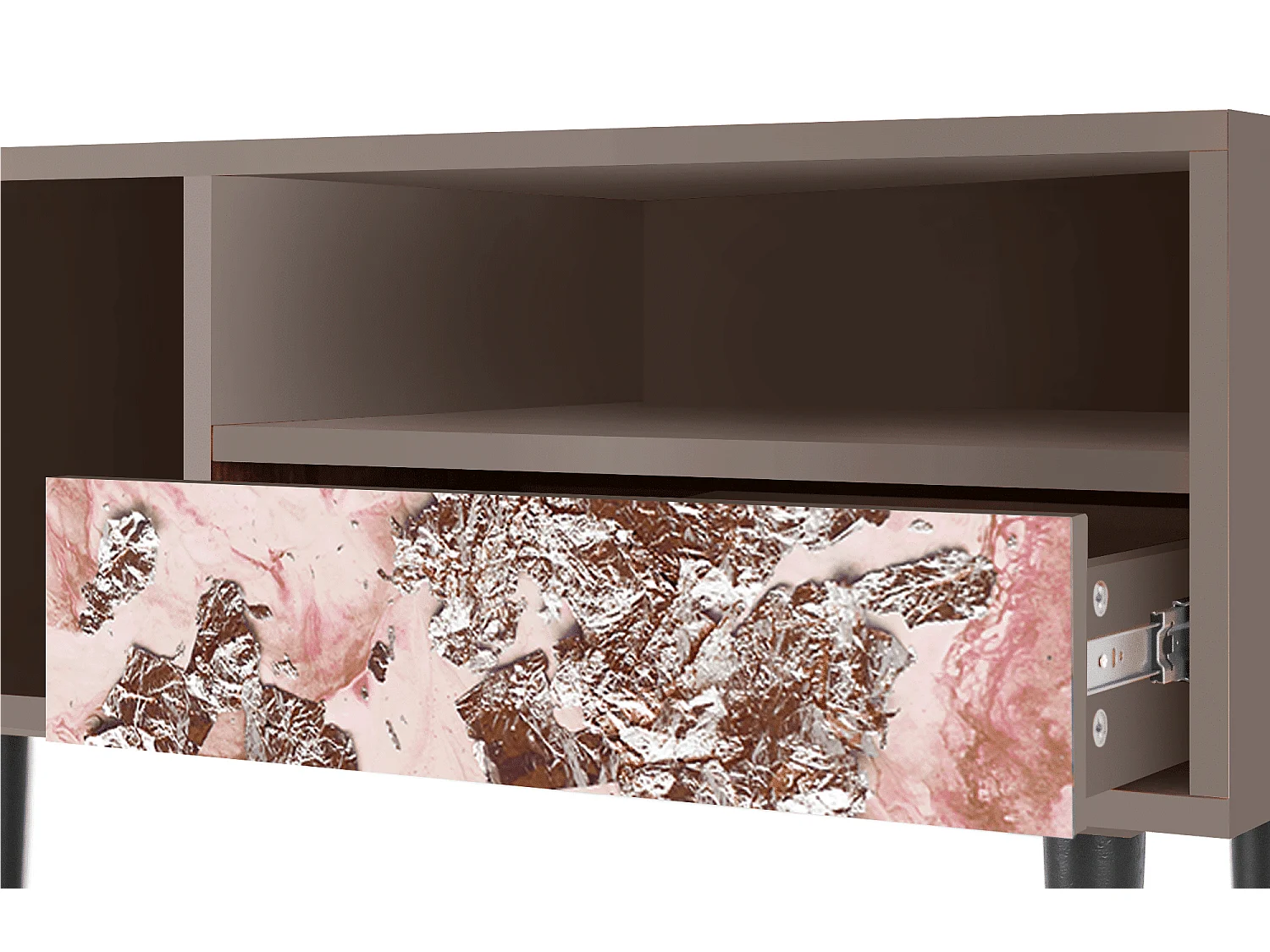 Mueble de TV - 115х59х48 cm - T3 - Cotton Candy, Latte