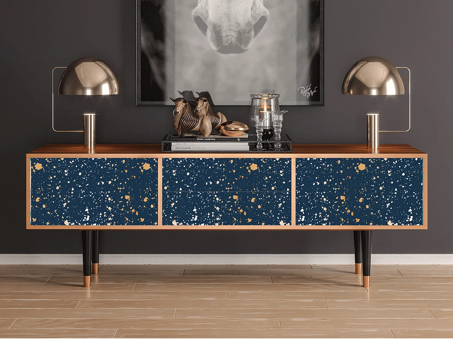 Mobile TV - 170х59х48 cm - T4 - Starfall, Noce