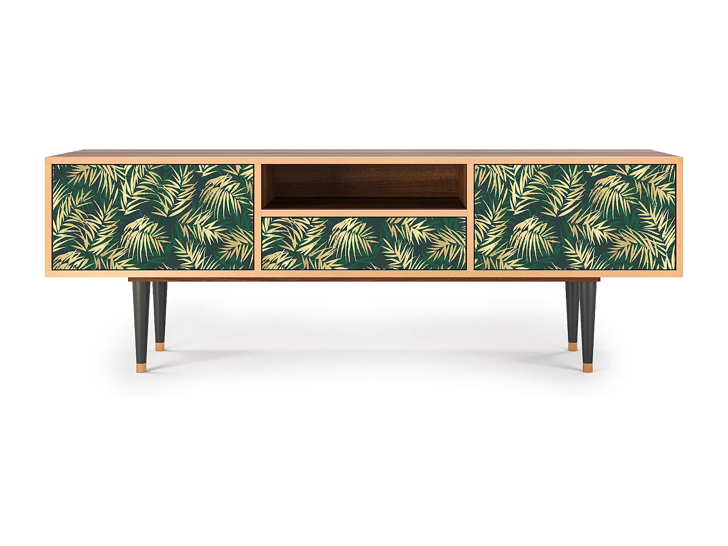 Meuble TV - 170х59х41 cm - T6 - Sunny Palm Tree, Noyer