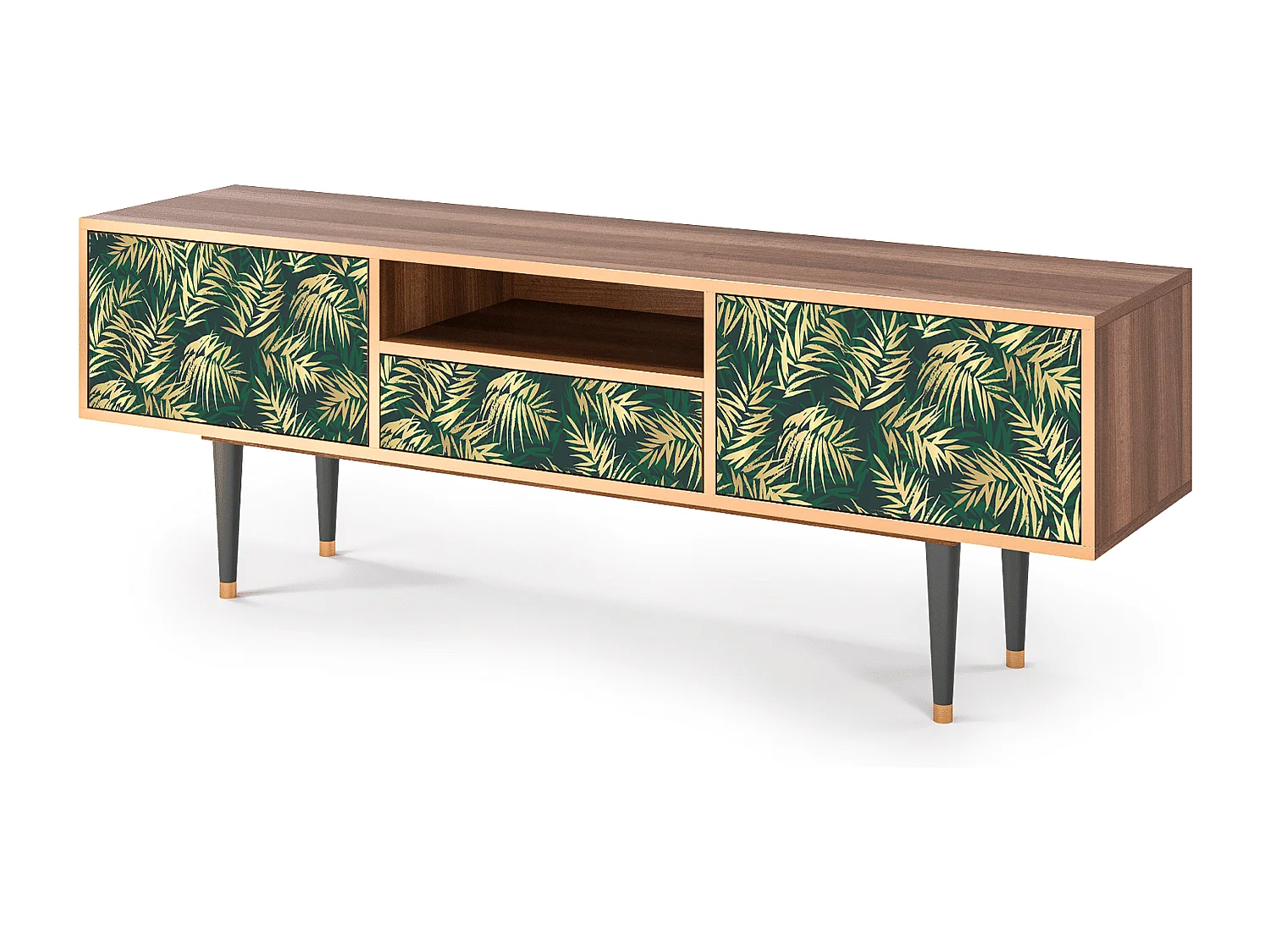 Meuble TV - 170х59х41 cm - T6 - Sunny Palm Tree, Noyer