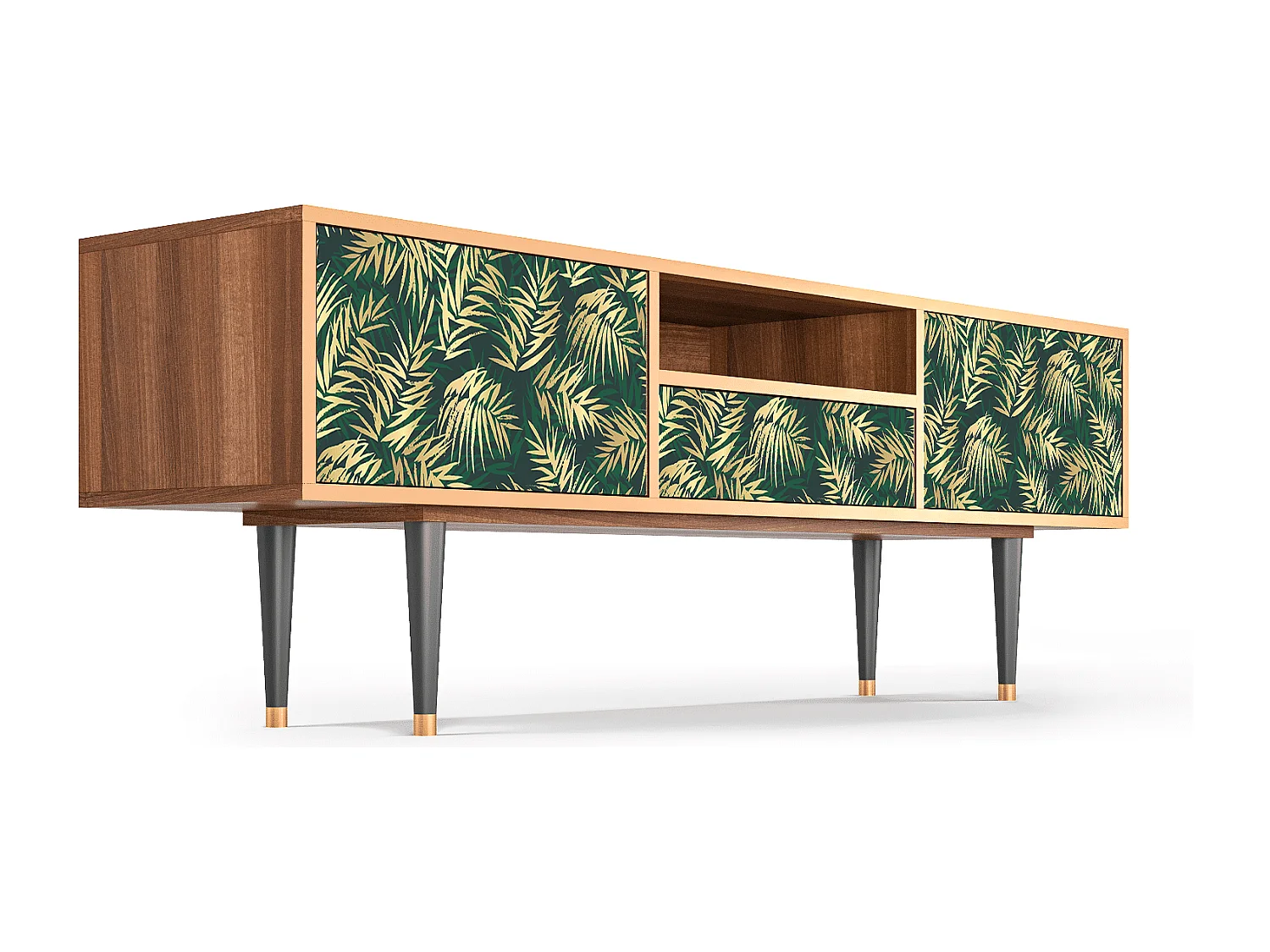 Meuble TV - 170х59х41 cm - T6 - Sunny Palm Tree, Noyer