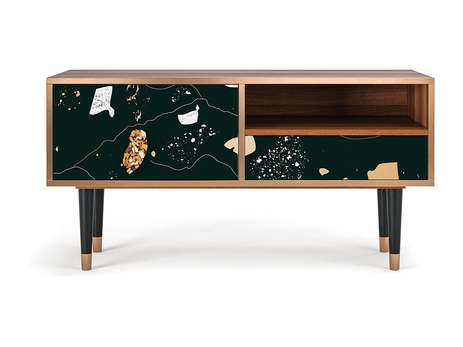 Meuble TV - 115х59х48 cm - T3 - Space Rocks, Noyer