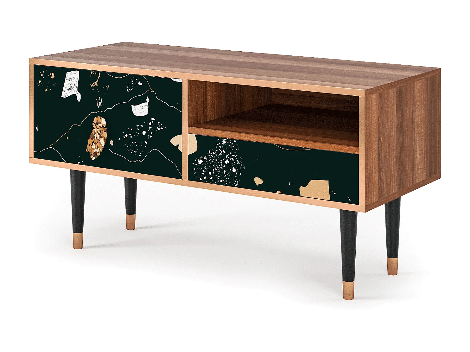 Meuble TV - 115х59х48 cm - T3 - Space Rocks, Noyer