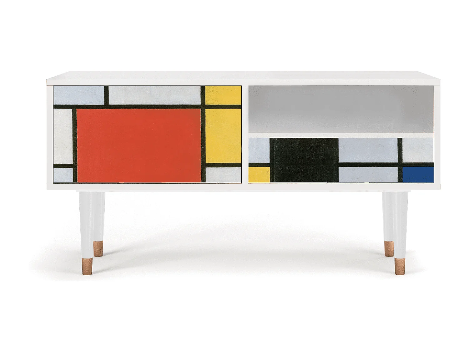 Meuble TV - 115х59х48 cm - T3 - Composition, Blanc