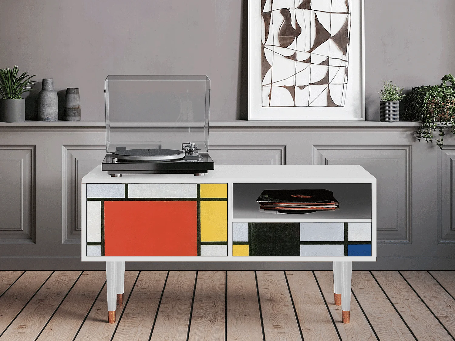 Mueble de TV - 115х59х48 cm - T3 - Composition, Branco