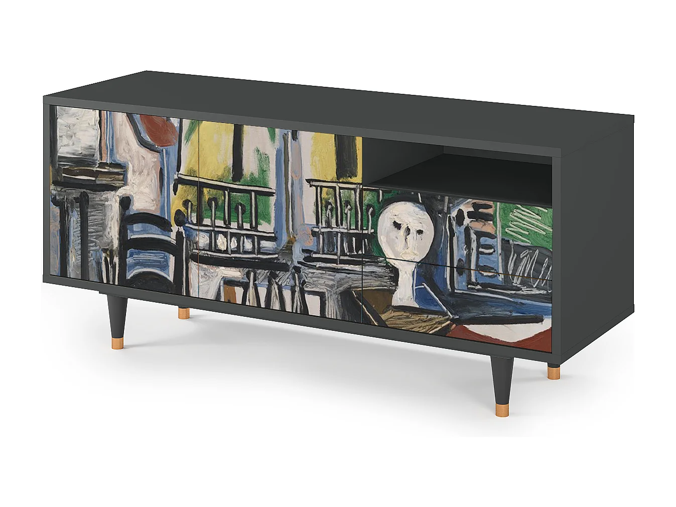 Szafka RTV - 125х56х41 cm - T7 - The Studio , Antracyt