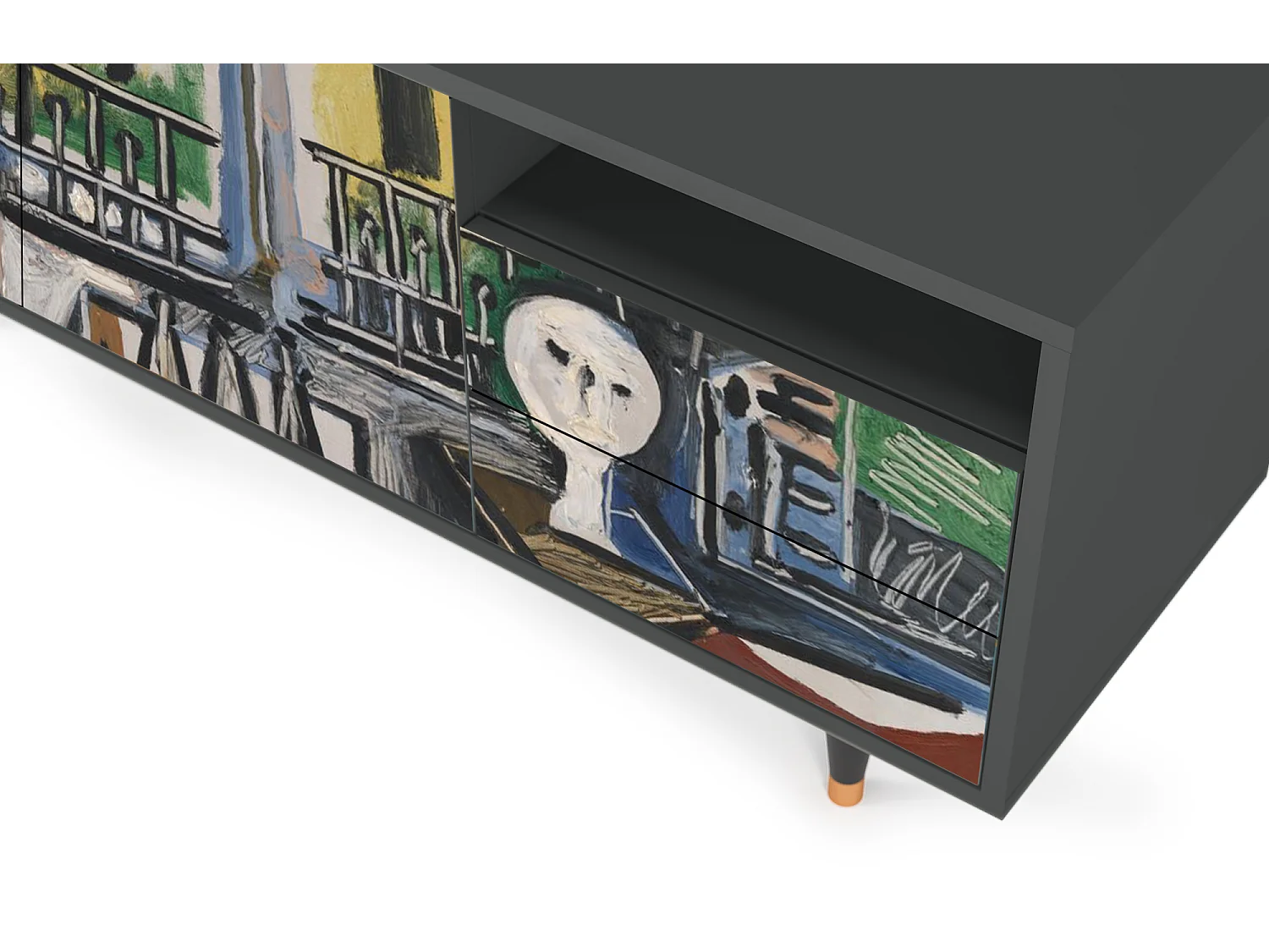 Szafka RTV - 125х56х41 cm - T7 - The Studio , Antracyt