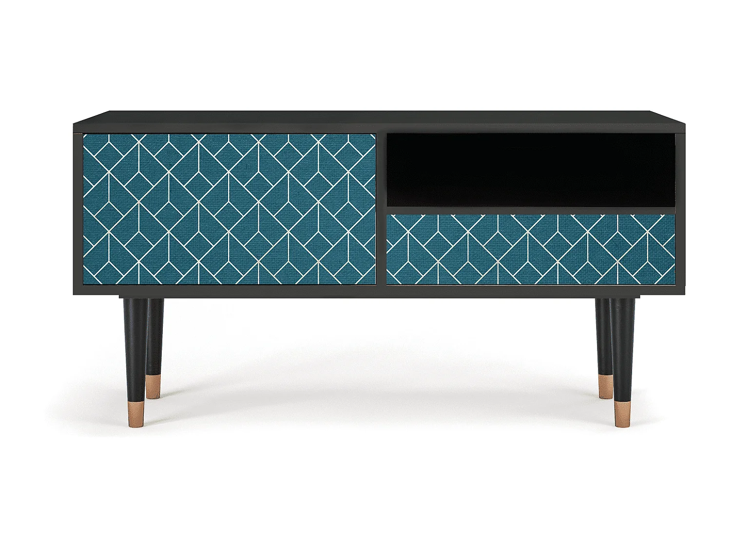 TV-meubel - 115х59х48 cm - T3 - Turquoise Geometry, Antraciet