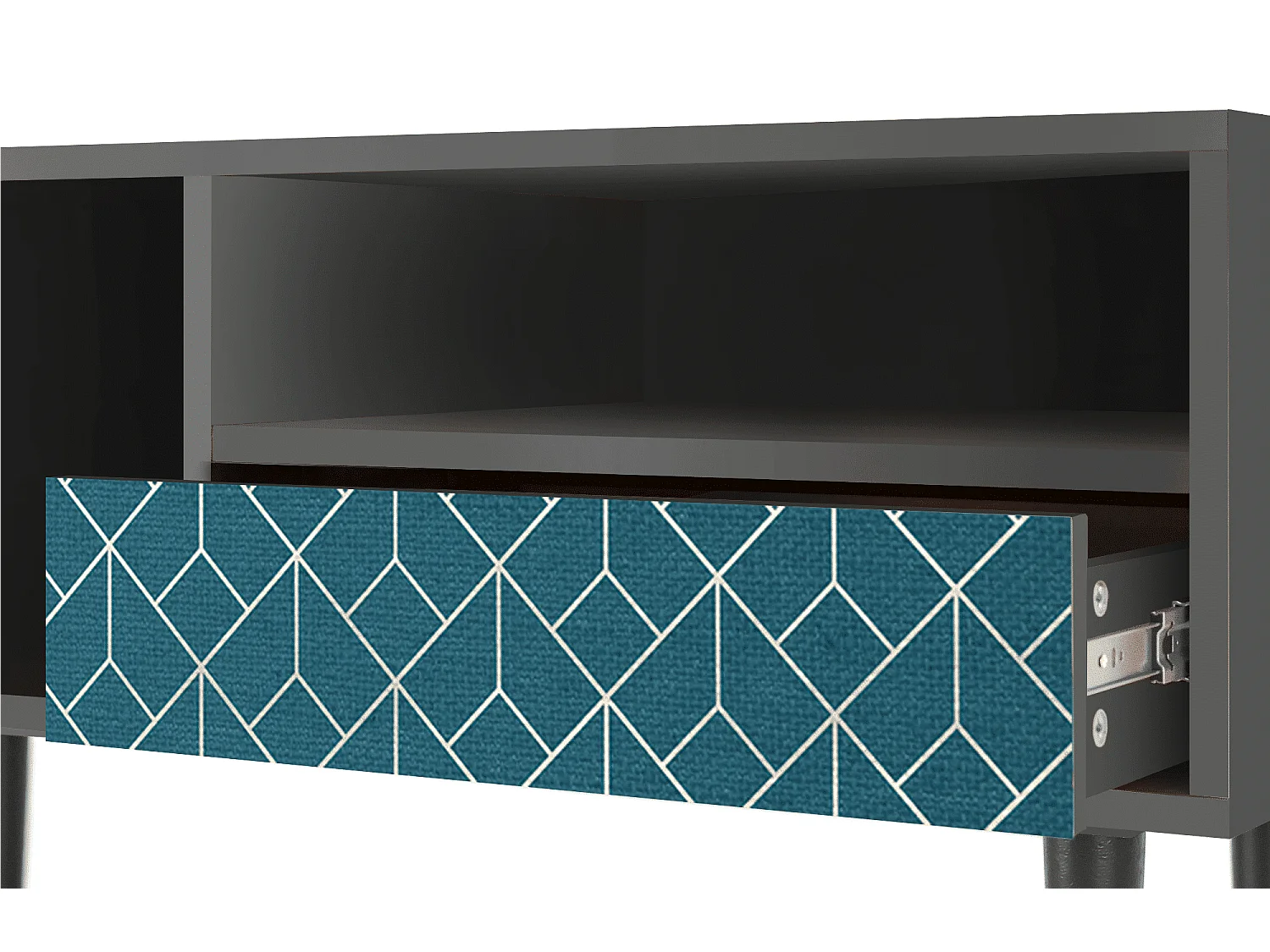 TV-meubel - 115х59х48 cm - T3 - Turquoise Geometry, Antraciet