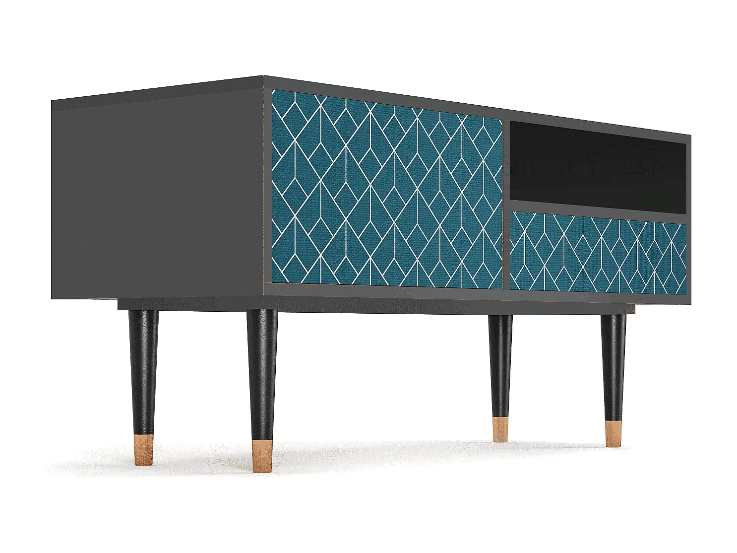 Meuble TV - 115х59х48 cm - T3 - Turquoise Geometry, Anthracite