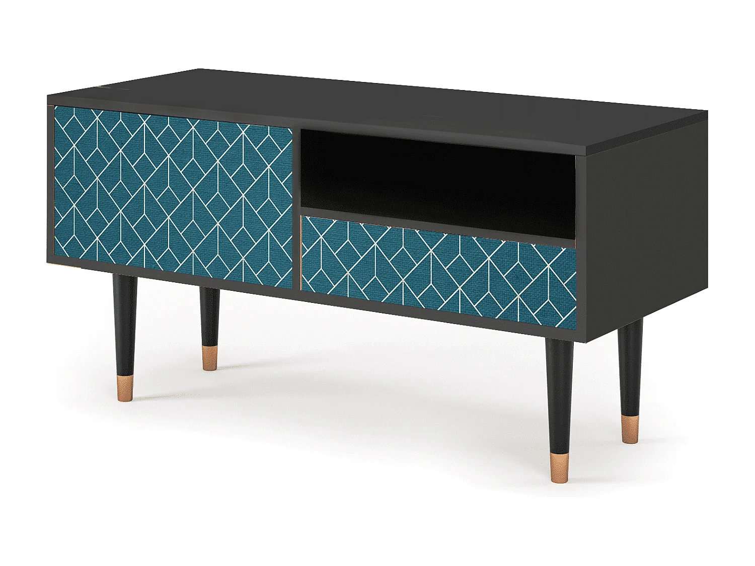 TV-Möbel - 115х59х48 cm - T3 - Turquoise Geometry, Anthrazit