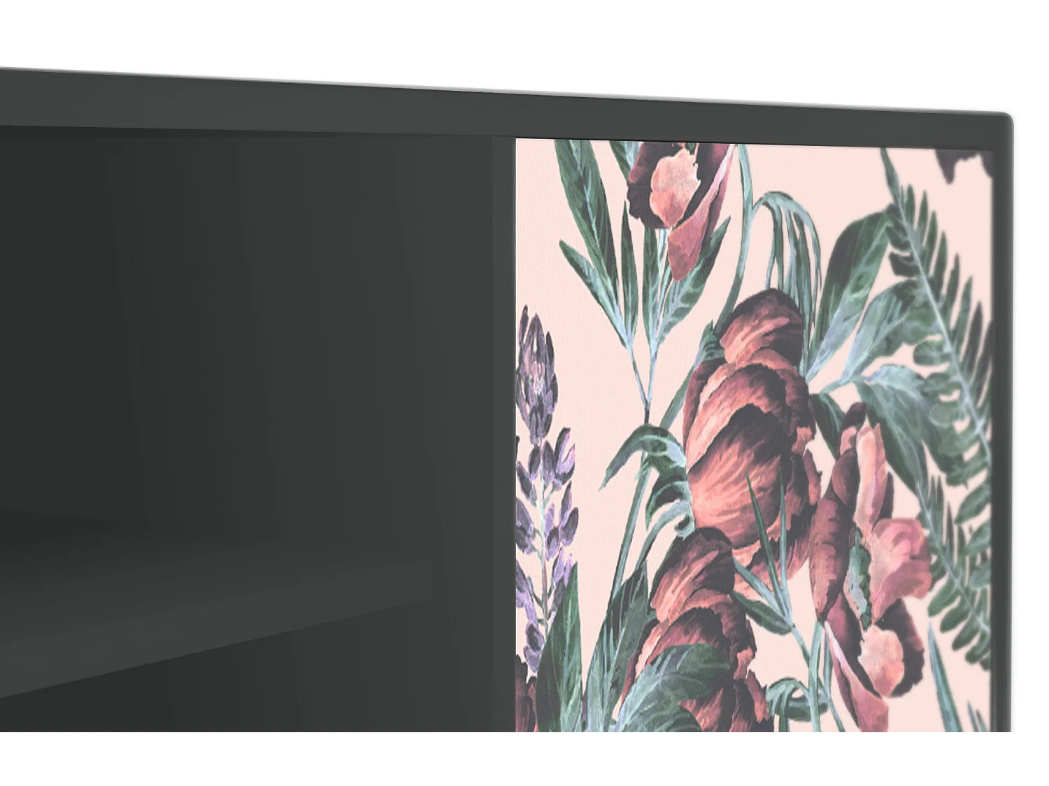 Mobile TV - 170х69х48 cm - T2 - Peach Peonies, Antracite