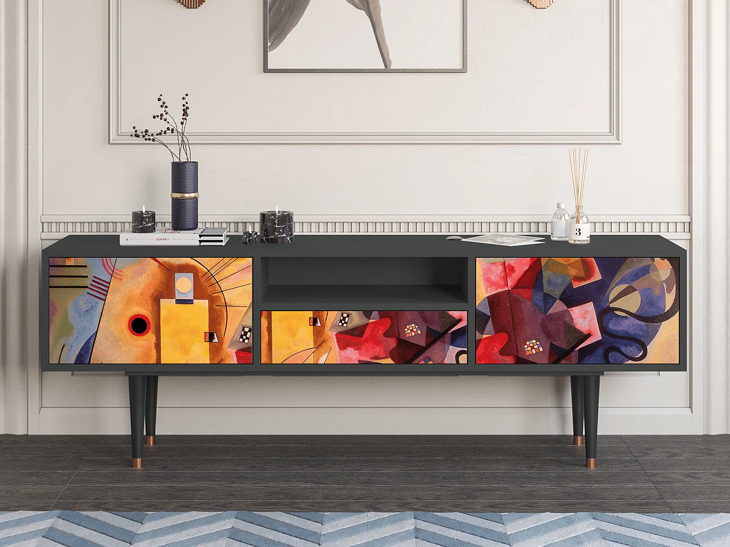 Mobile TV - 170х59х41 cm - T6 - Modern Art, Antracite