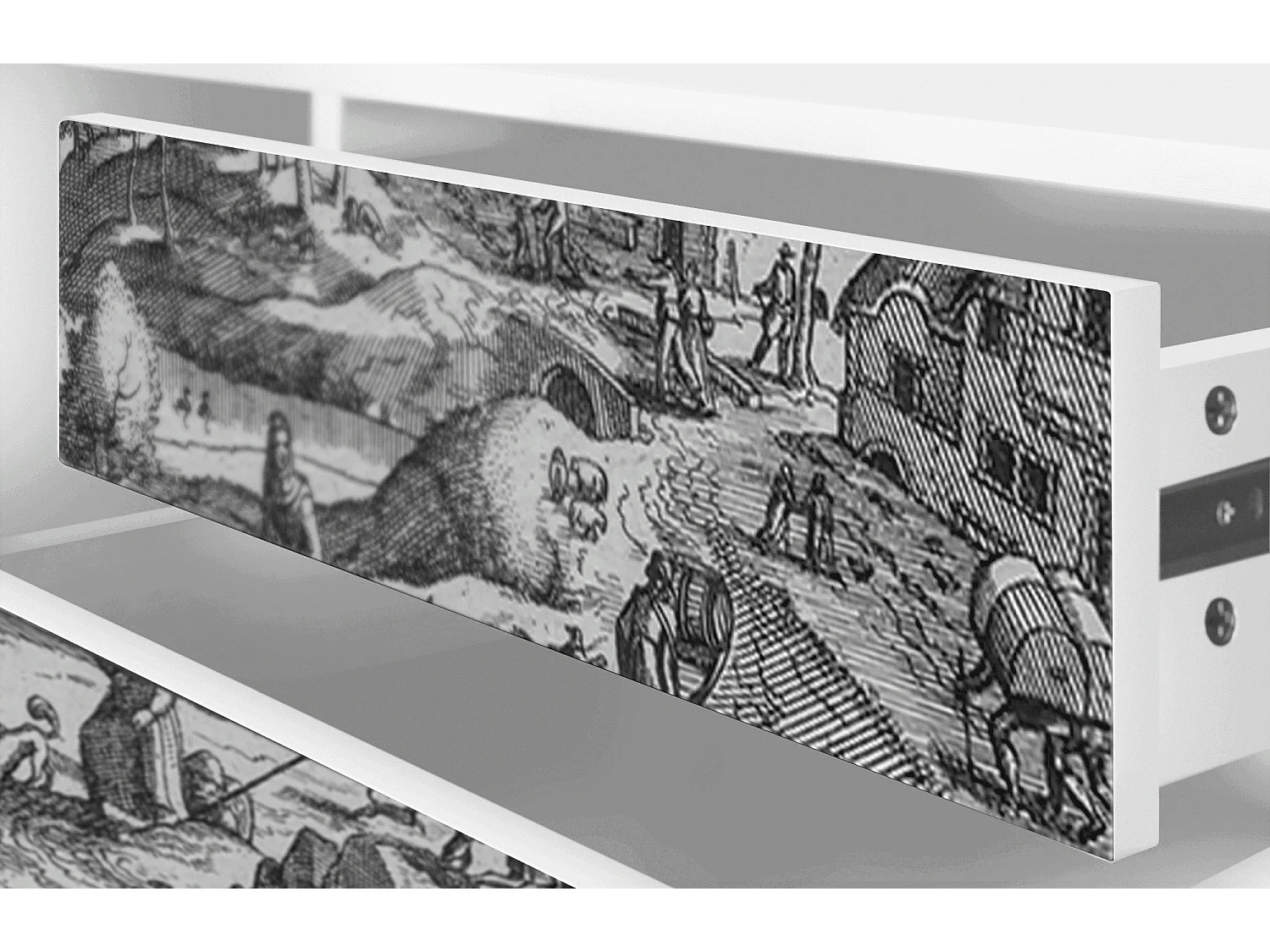 Mobile TV - 170х59х48 cm - T4 - Bird Dropping, Bianco