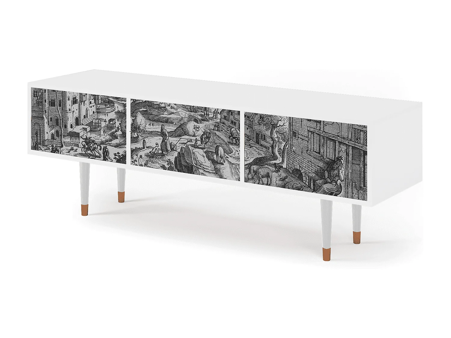 Meuble TV - 170х59х48 cm - T4 - Bird Dropping, Blanc