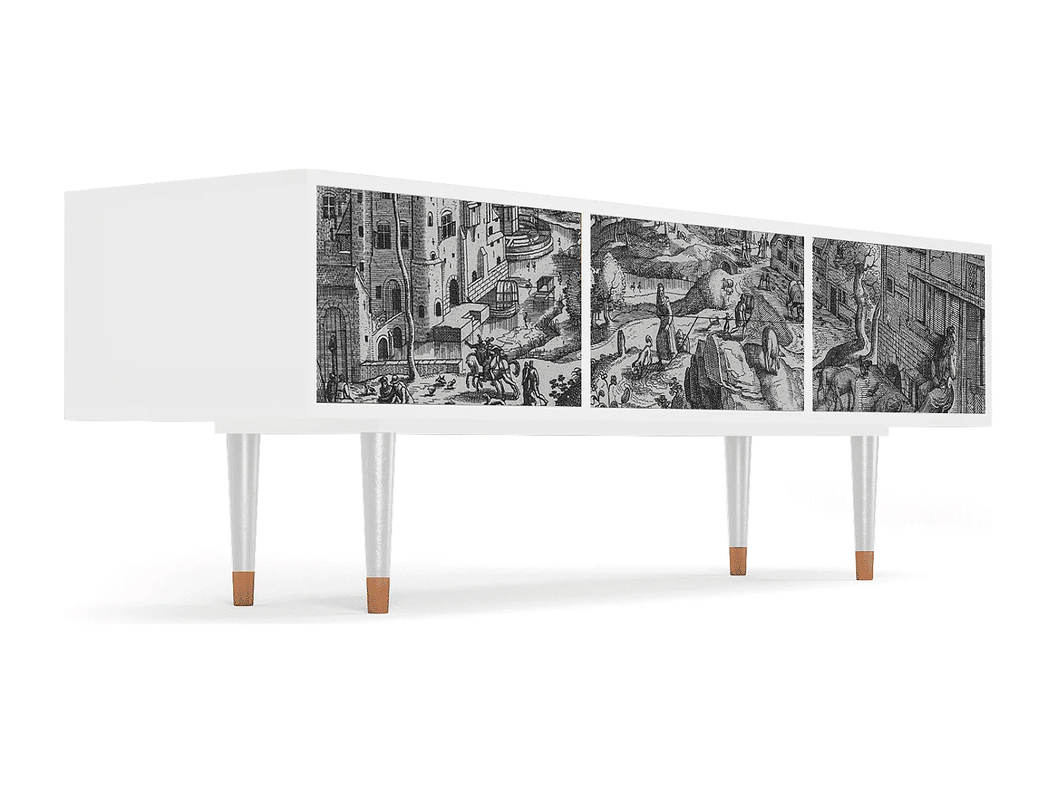 Meuble TV - 170х59х48 cm - T4 - Bird Dropping, Blanc