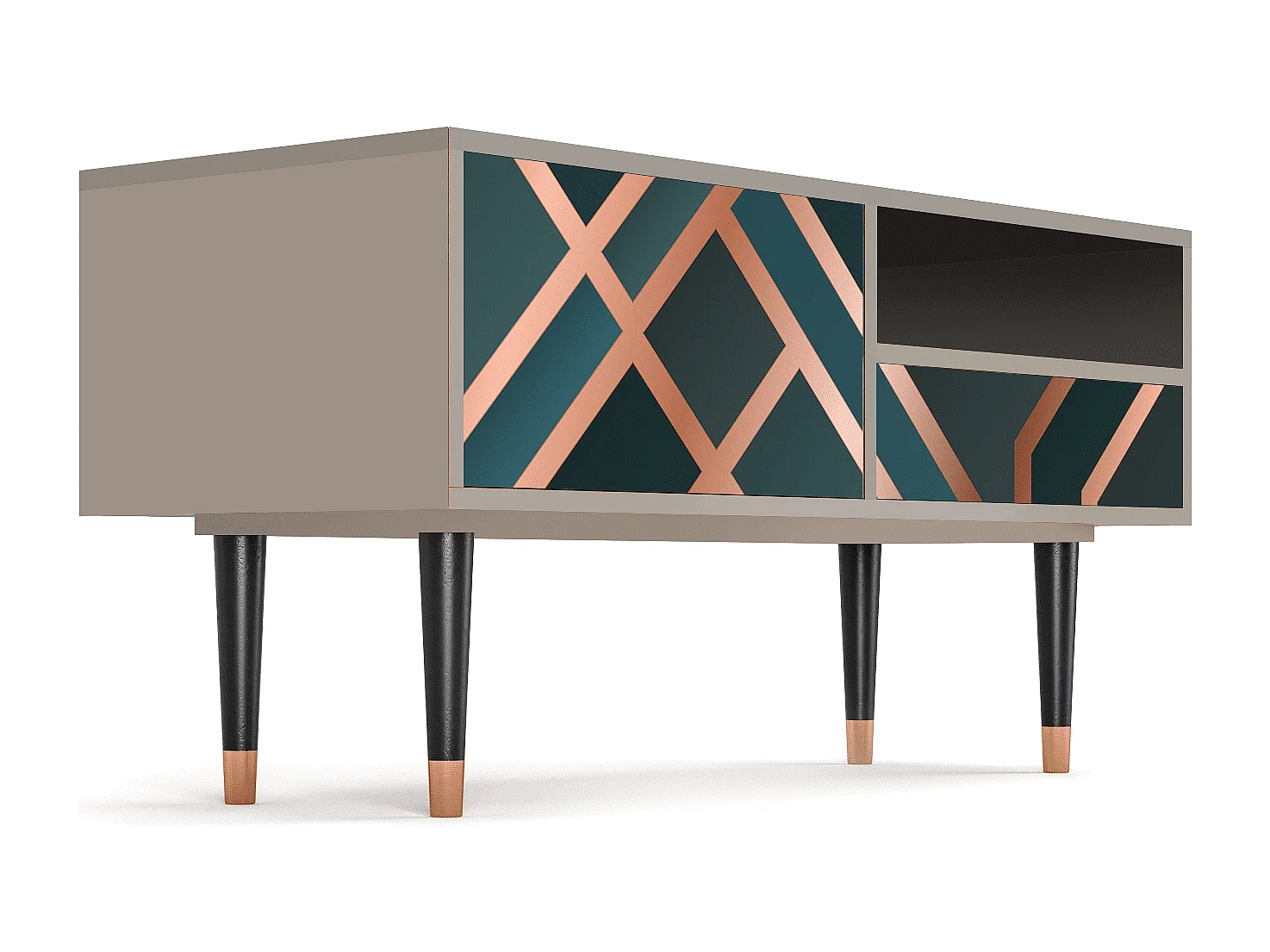 Szafka RTV - 115х59х48 cm - T3 - Bronze Crossroad, Piaskowy