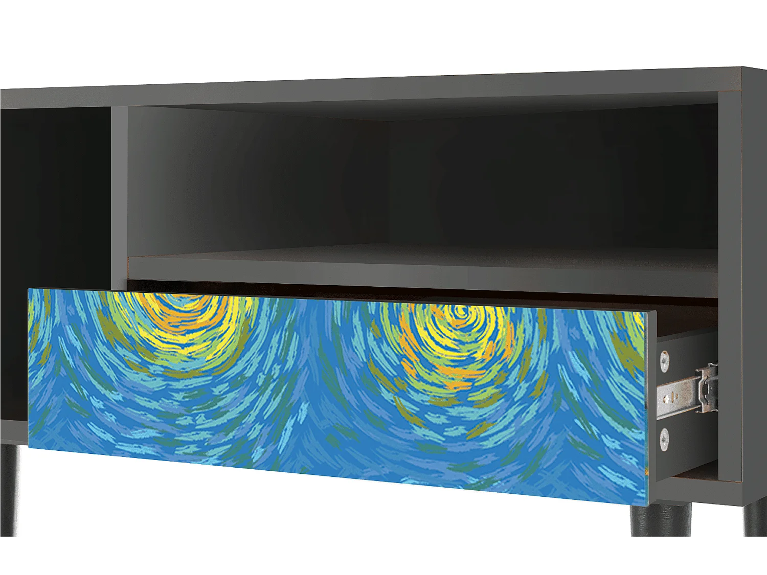 TV-meubel - 115х59х48 cm - T3 - Van Gogh Lights, Antraciet