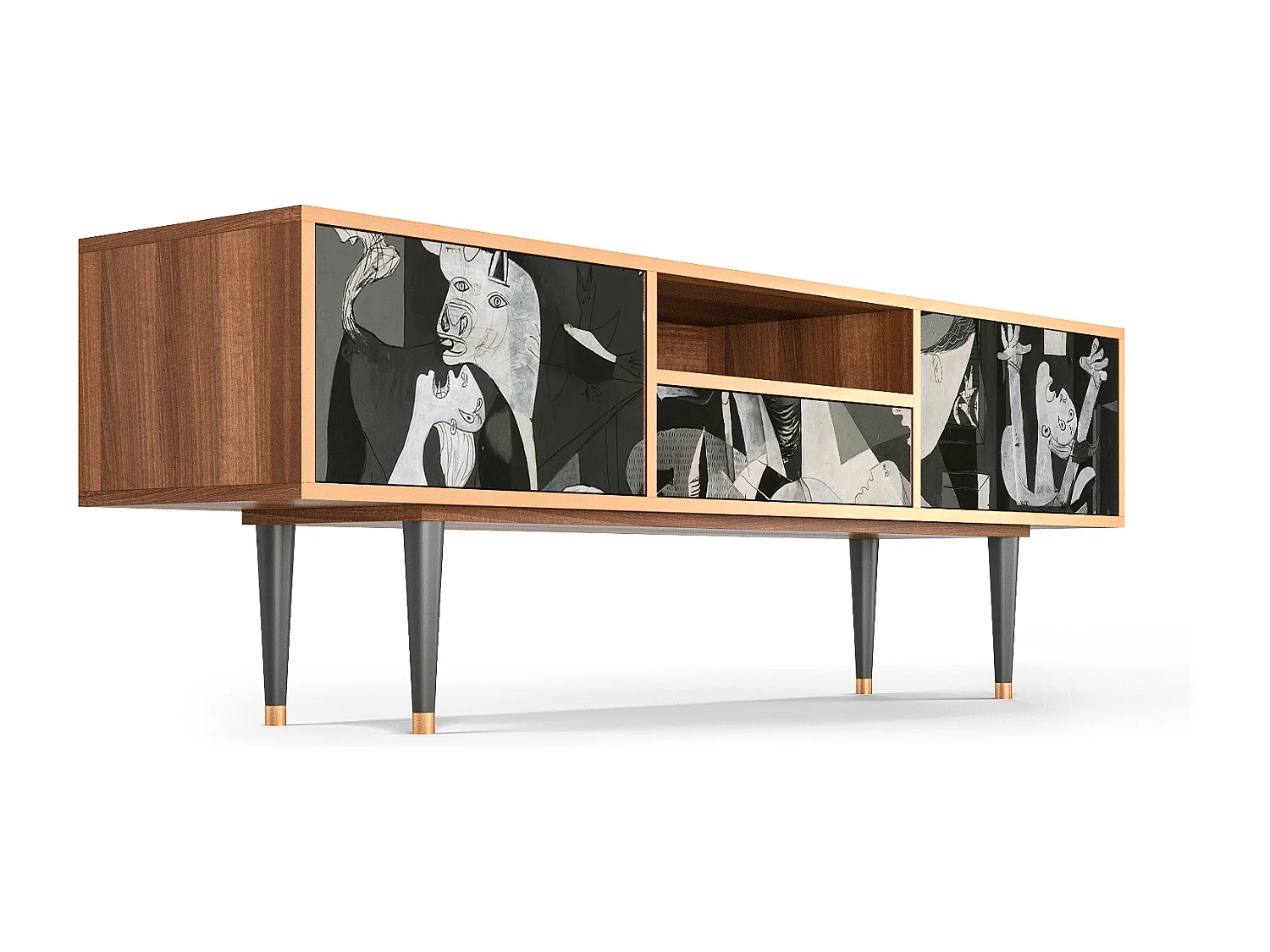 Szafka RTV - 170х59х41 cm - T6 - Guernica by Picasso, Orzech